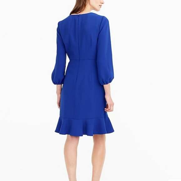 Jcrew Blue Ruffle Dress Size 0 - Picture 3 of 4